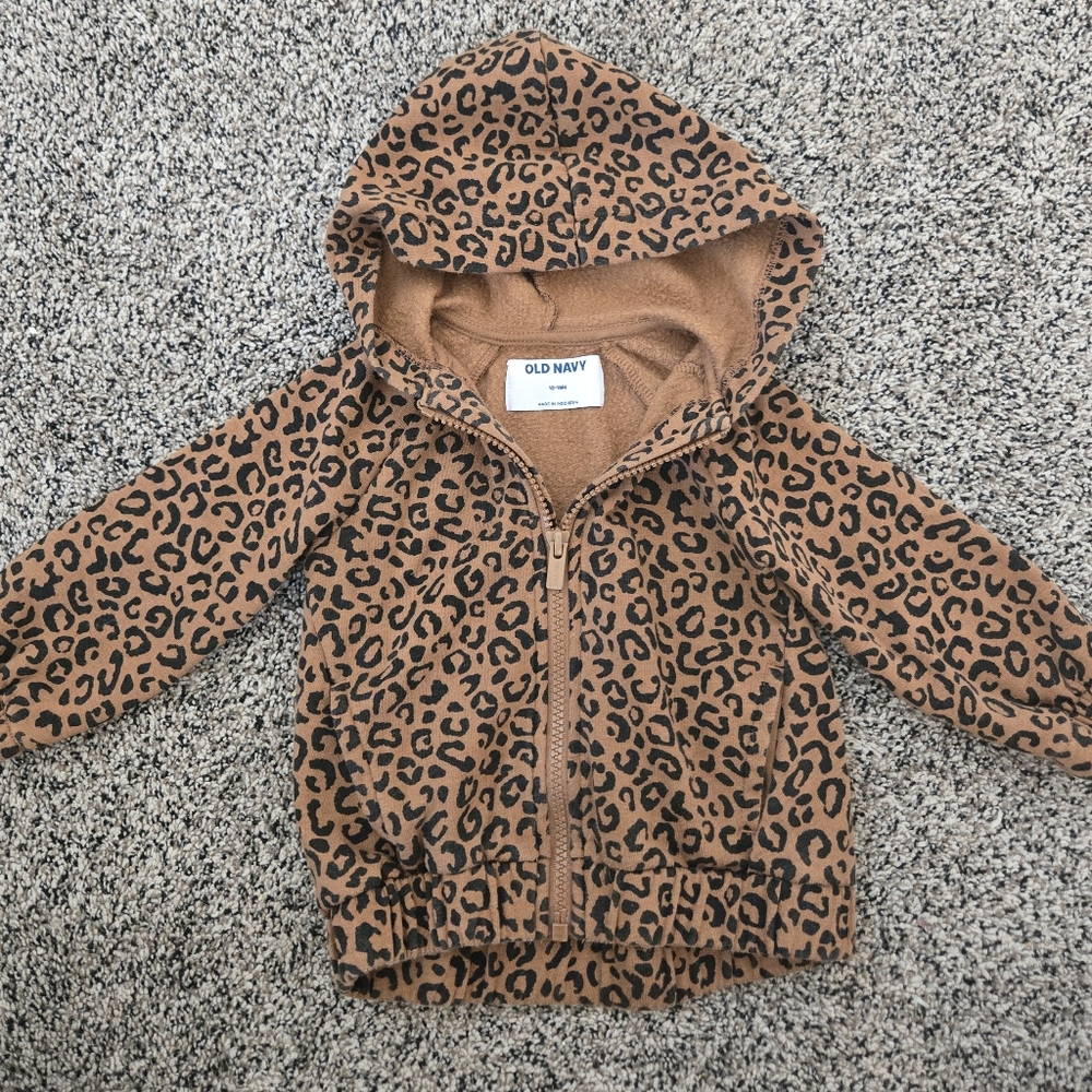 Old Navy Leopard Print Hooded Jacket